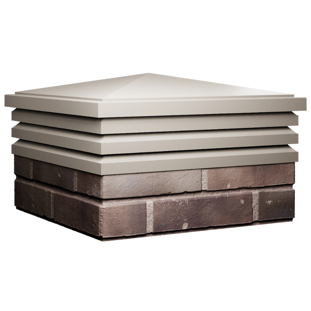 Колпак Zking Бона ХайТек Бежевый на столб 2х2 кирпича (513х513мм) в Иваново фото