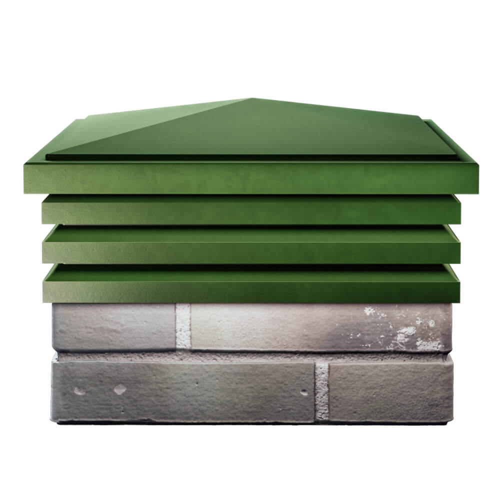 Колпак Zking Бона ХайТек Зеленый на столб 1.5х1.5 кирпича (385х385мм) Иваново фото