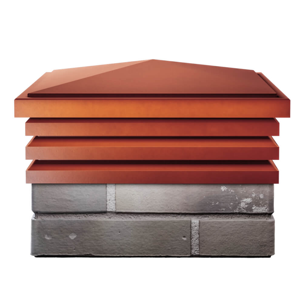 Колпак Zking Бона ХайТек Красный на столб 1.5х1.5 кирпича (385х385мм) Иваново фото