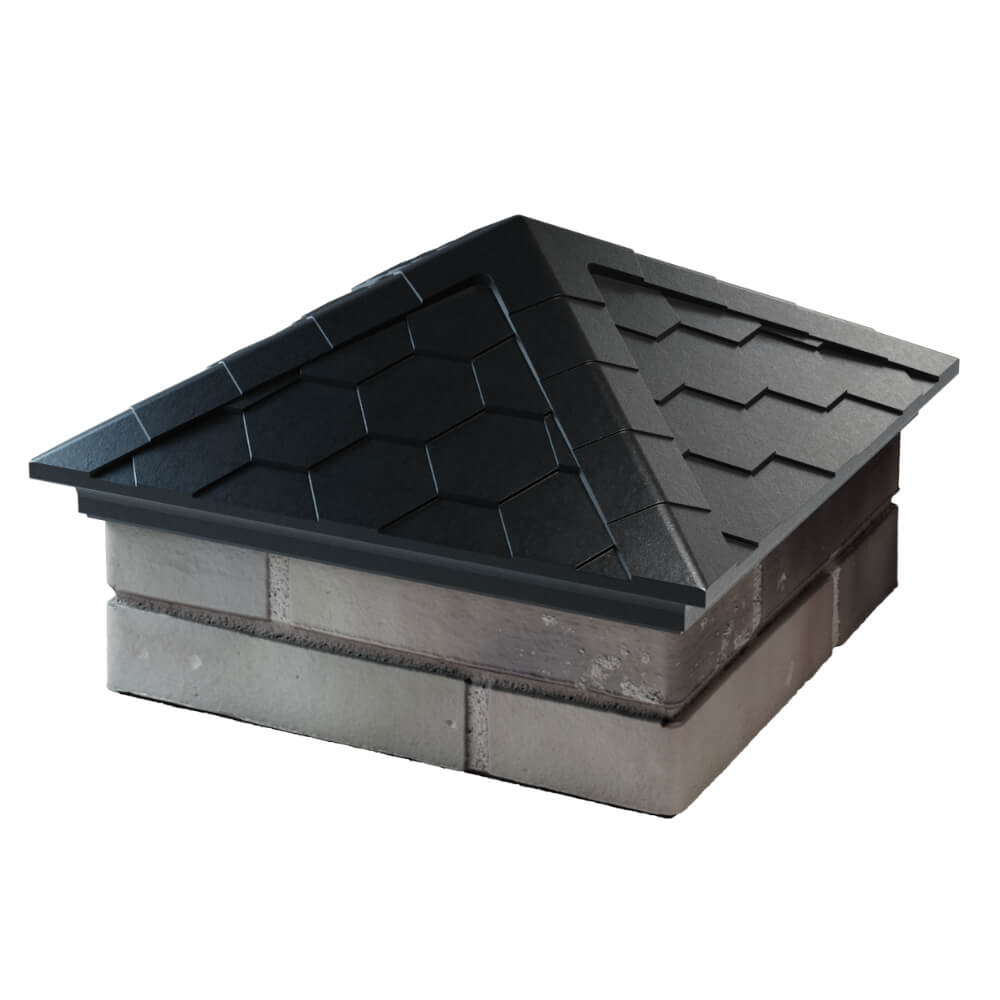 Колпак Zking Эверест Черный на столб 1.5х1.5 кирпича (390х390мм) в Иваново фото