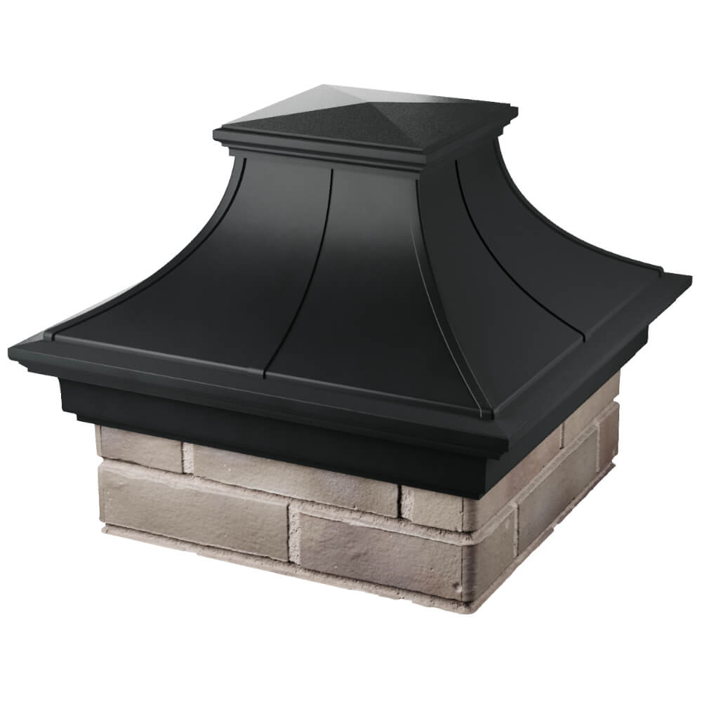 Колпак Zking Монблан Премиум Черный на столб 1.5х1.5 кирпича (385х385мм) в Иваново фото