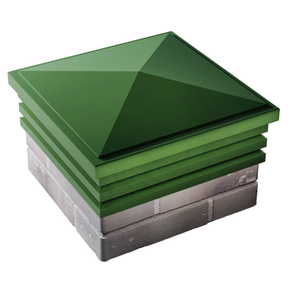 Колпак Zking Бона ХайТек Зеленый на столб 1.5х1.5 кирпича (385х385мм) в Иваново фото