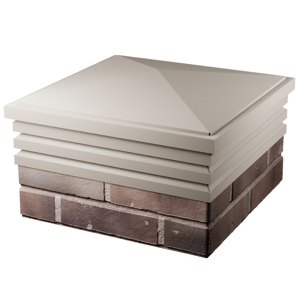 Колпак Zking Бона ХайТек Бежевый на столб 2х2 кирпича (513х513мм) в Иваново фото