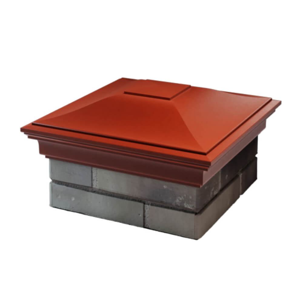 Колпак Zking Монблан Красный на столб 1.5х1.5 еврокирпича 0.7НФ (355х355мм) в Иваново фото