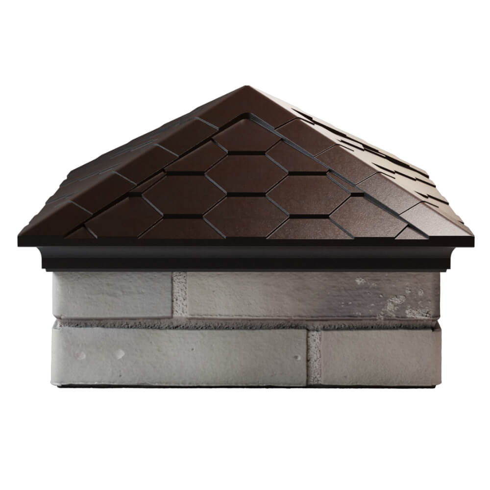Колпак Zking Эверест Коричневый на столб 1.5х1.5 кирпича (390х390мм) Иваново фото