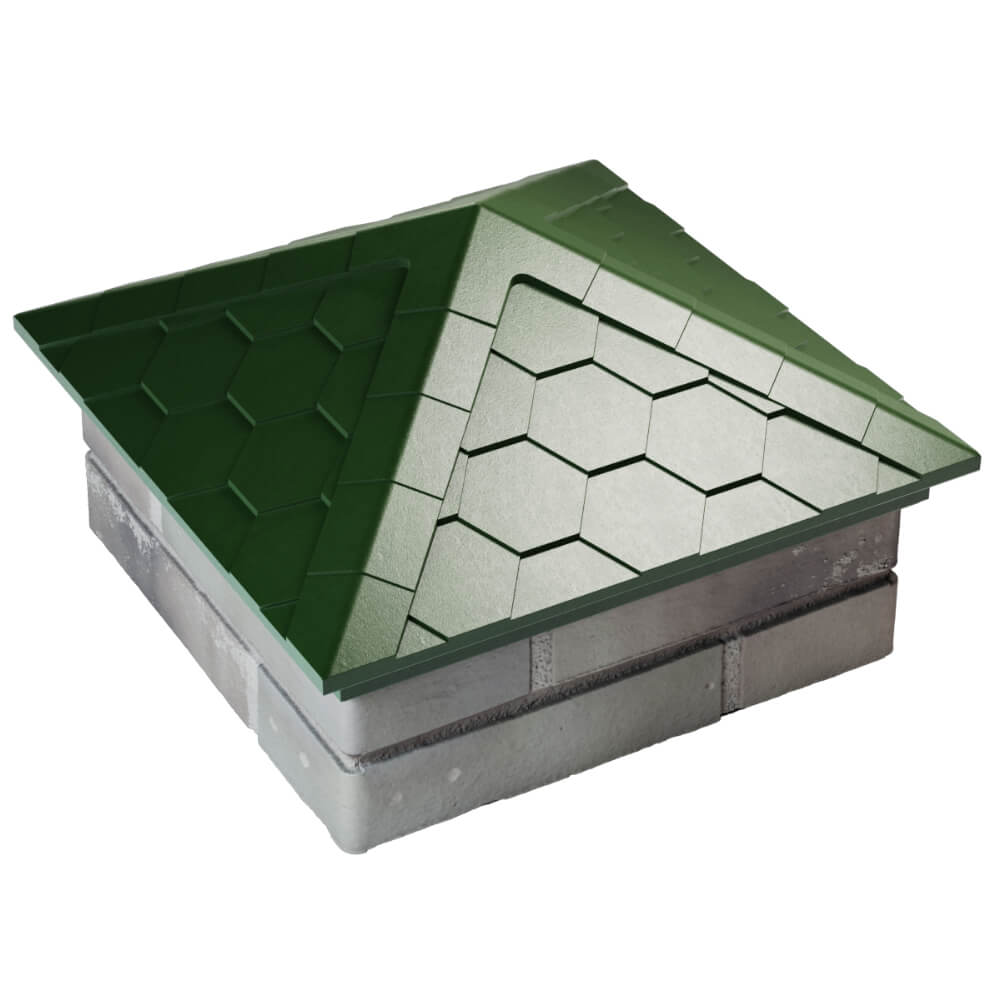 Колпак Zking Эверест Зеленый на столб 1.5х1.5 кирпича (390х390мм) в Иваново фото