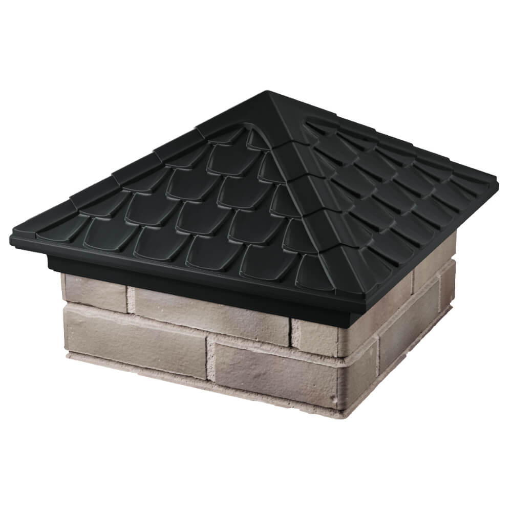 Колпак Zking Эльбрус Черный на столб 1.5х1.5 кирпича (385х385мм) в Иваново фото