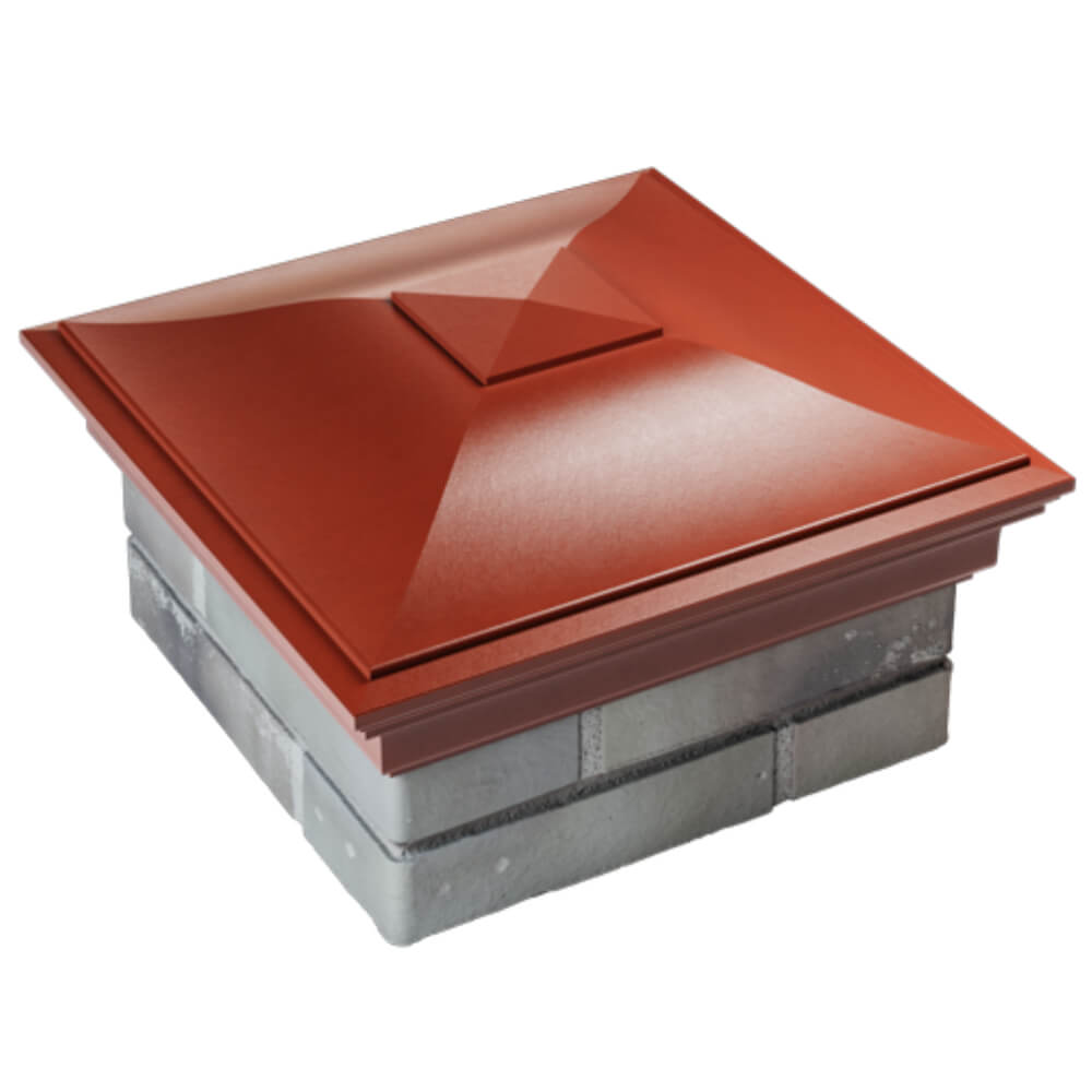 Колпак Zking Монблан Красный на столб 1.5х1.5 кирпича (385х385мм) в Иваново фото