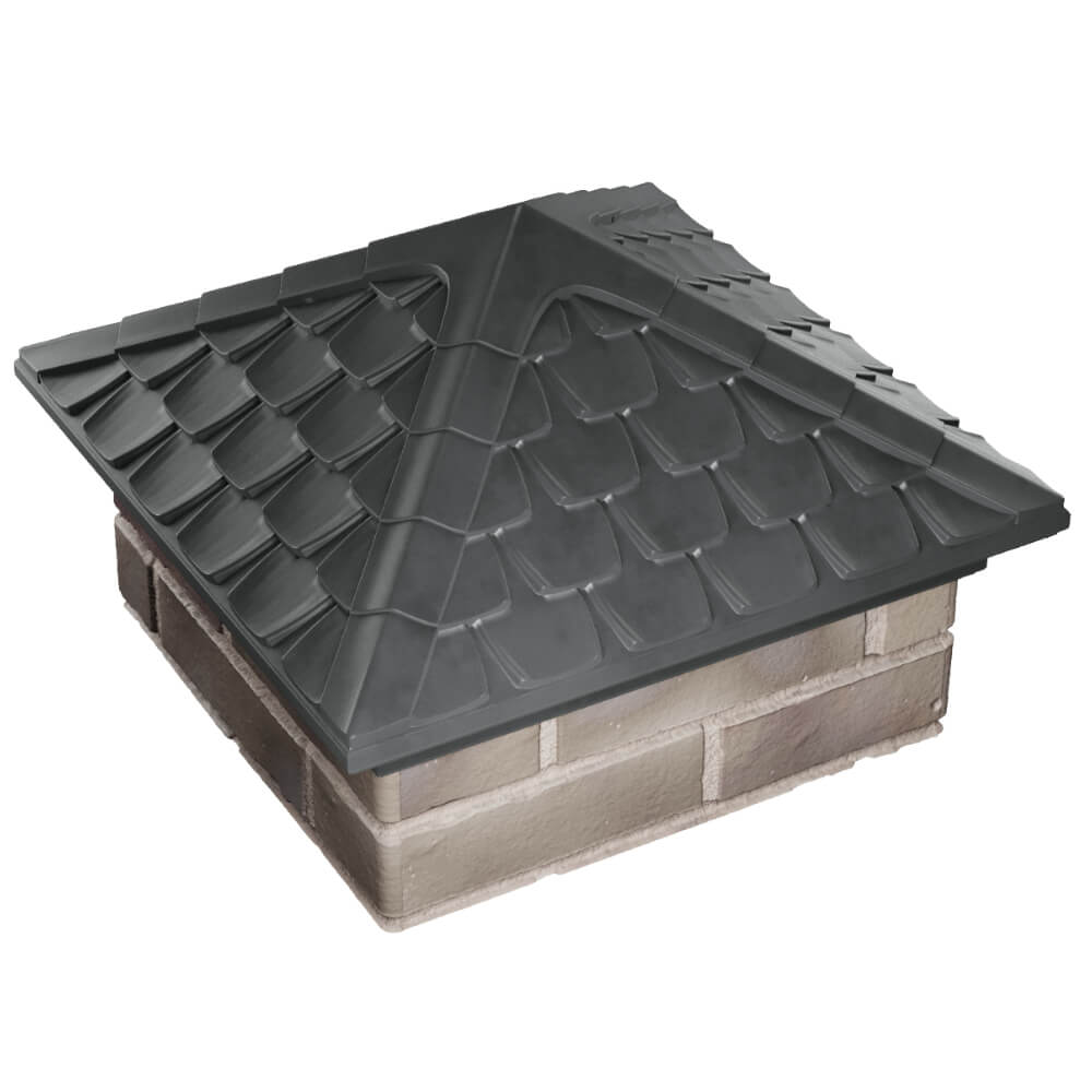 Колпак Zking Эльбрус Серый на столб 1.5х1.5 кирпича (385х385мм) в Иваново фото