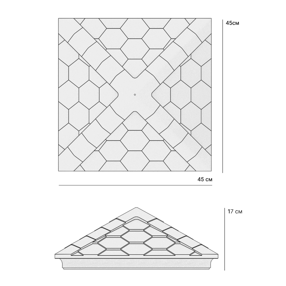 Колпак Zking Эверест Черный на столб 1.5х1.5 кирпича (390х390мм) в Иваново фото