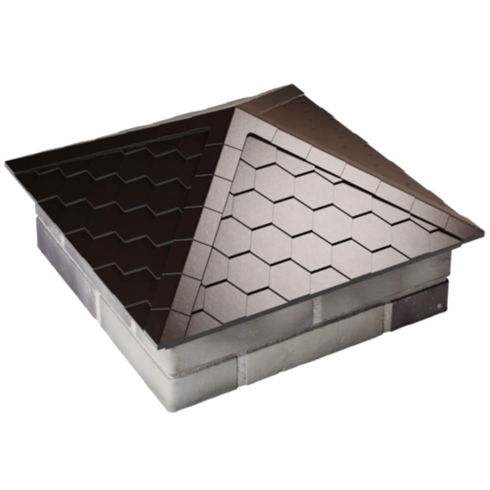 Колпак Zking Эверест Коричневый на столб 2х2 кирпича (535х535мм) Иваново фото