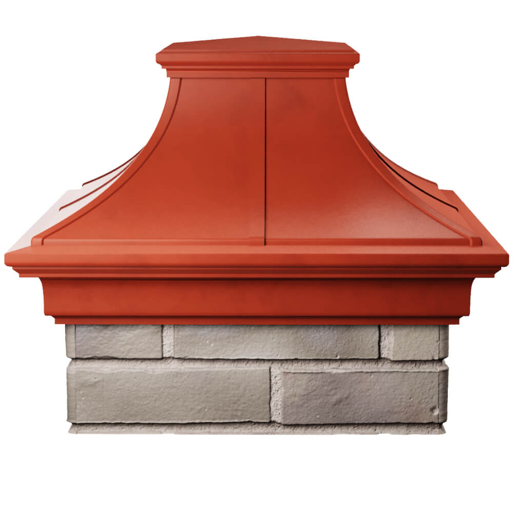 Колпак Zking Монблан Премиум Красный на столб 1.5х1.5 кирпича (385х385мм) Иваново фото
