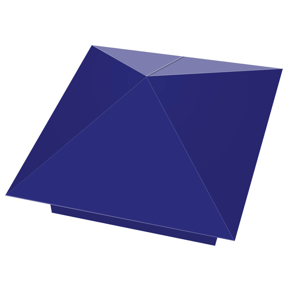 Колпак металлический 400х400мм RAL5002 Синий Ультрамарин заборный Иваново фото