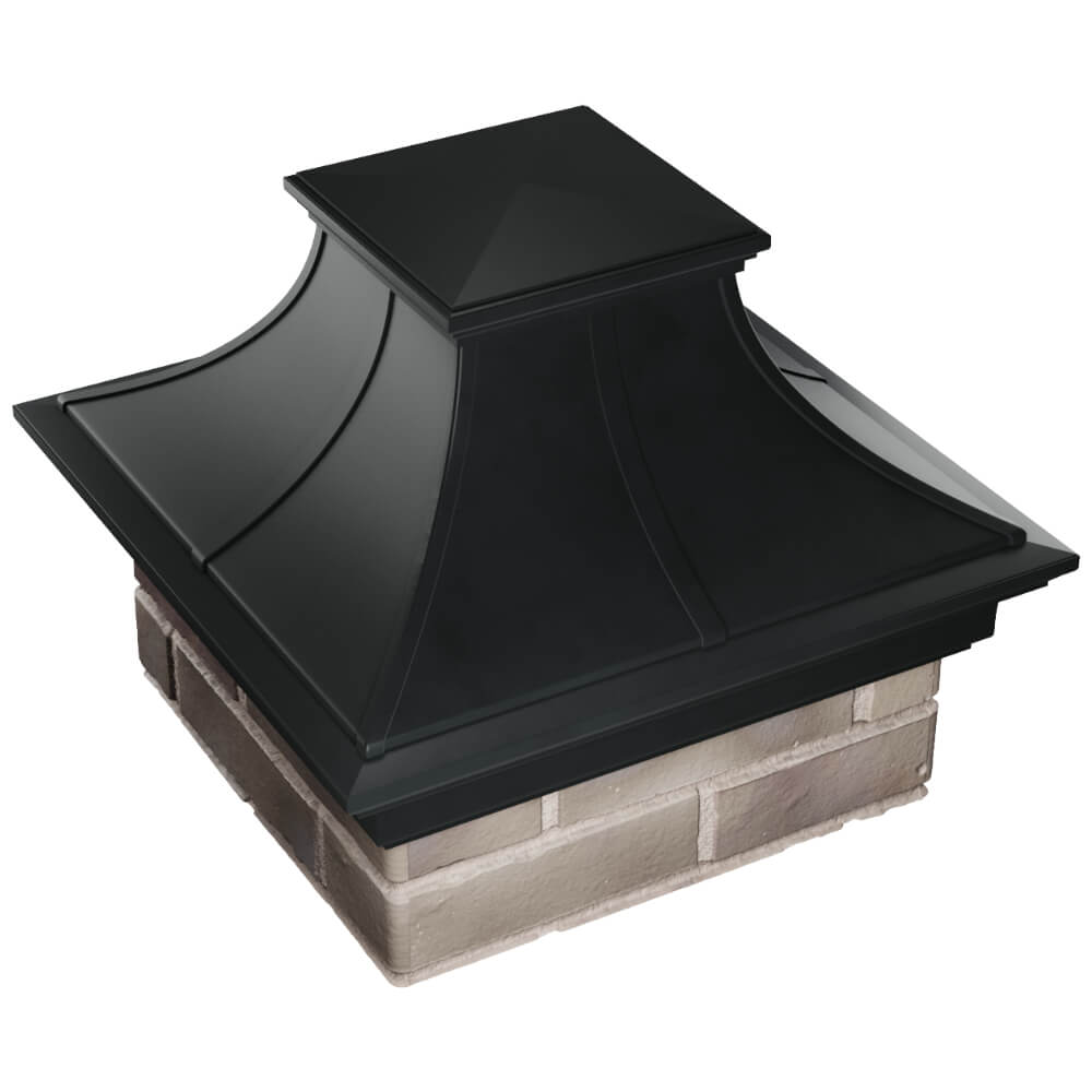 Колпак Zking Монблан Премиум Черный на столб 1.5х1.5 кирпича (385х385мм) в Иваново фото
