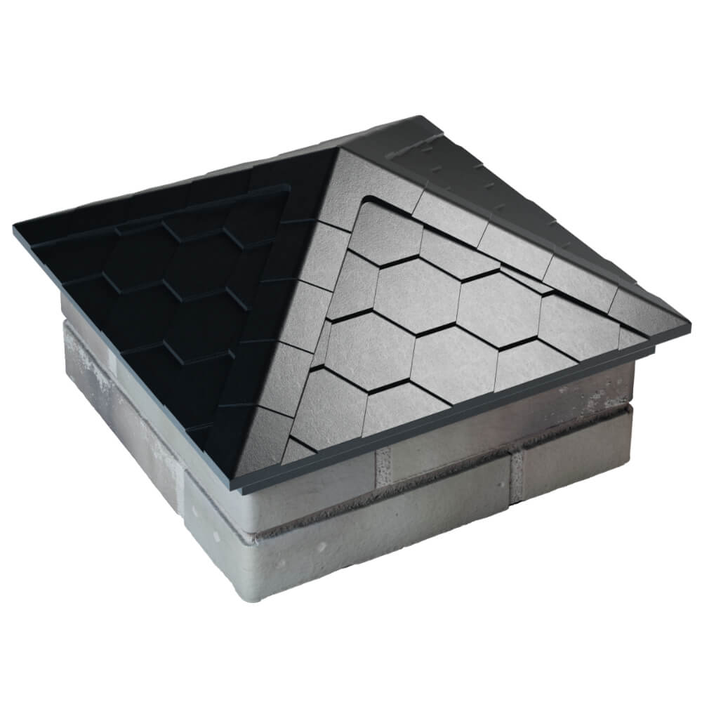 Колпак Zking Эверест Черный на столб 1.5х1.5 кирпича (390х390мм) в Иваново фото