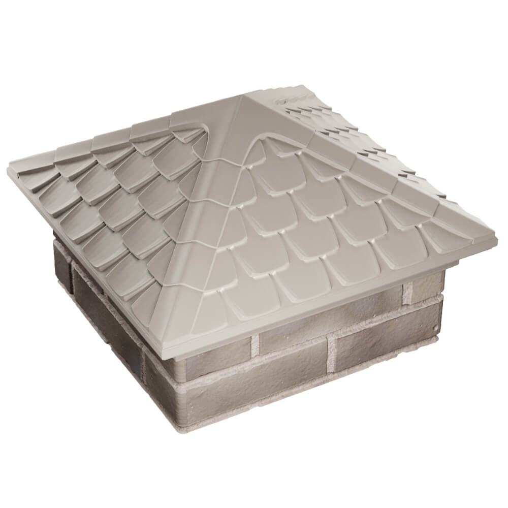 Колпак Zking Эльбрус Бежевый на столб 1.5х1.5 кирпича (385х385мм) в Иваново фото