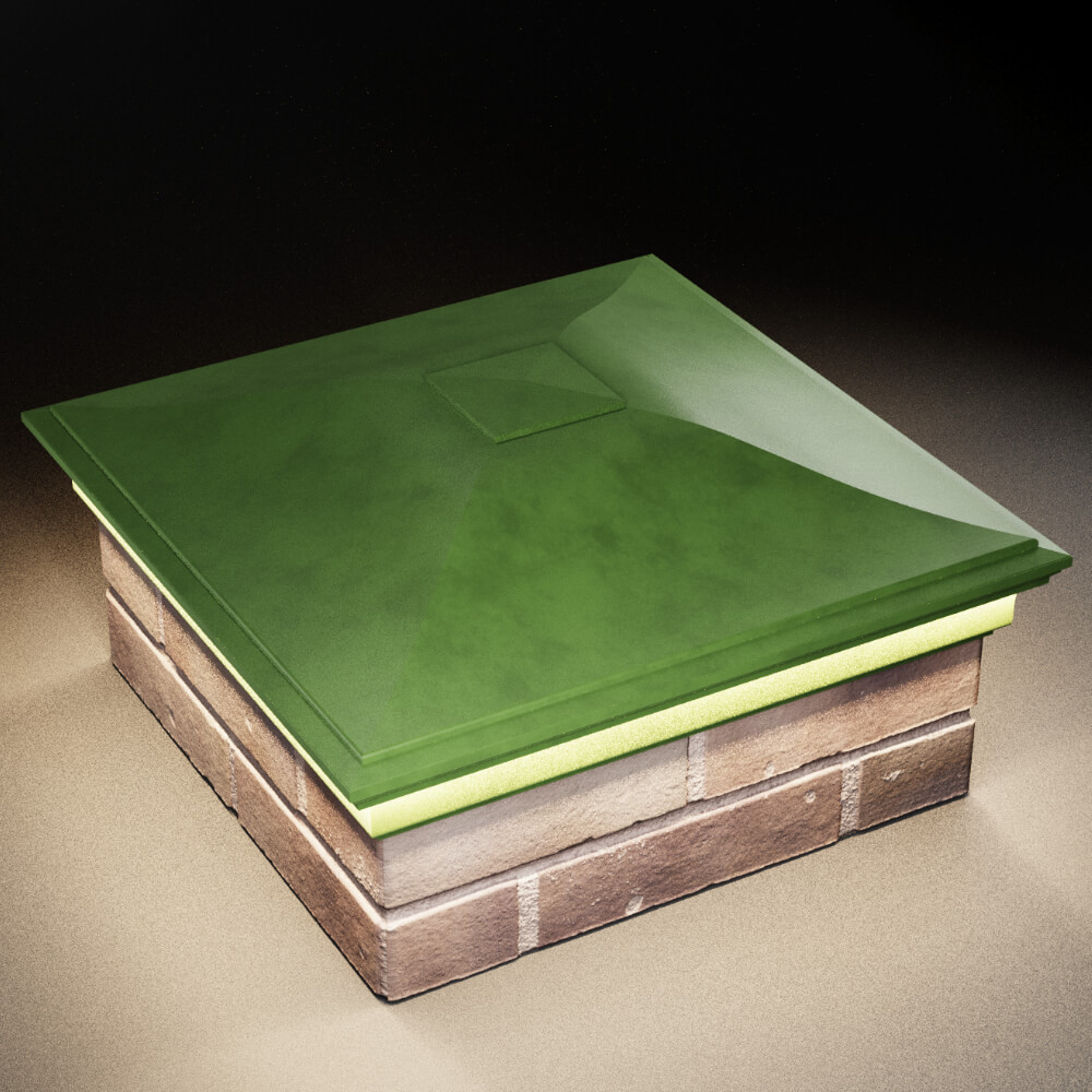 Колпак Zking Монблан Зеленый на столб 2х2 кирпича (515х515мм) c подсветкой в Иваново фото