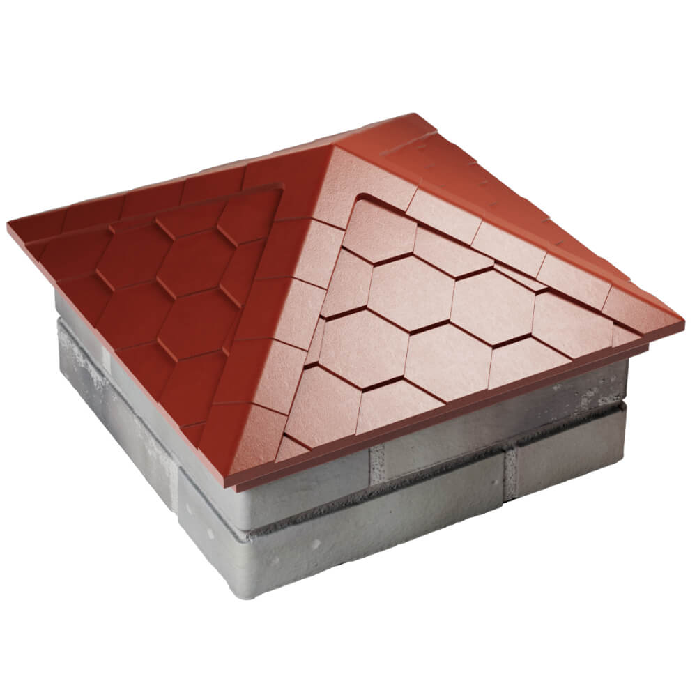 Колпак Zking Эверест Красный на столб 1.5х1.5 кирпича (390х390мм) в Иваново фото