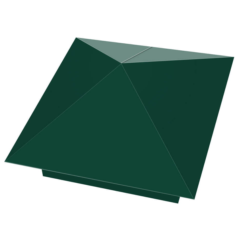 Колпак металлический 390х390мм RAL6005 Зеленый Мох заборный Иваново фото