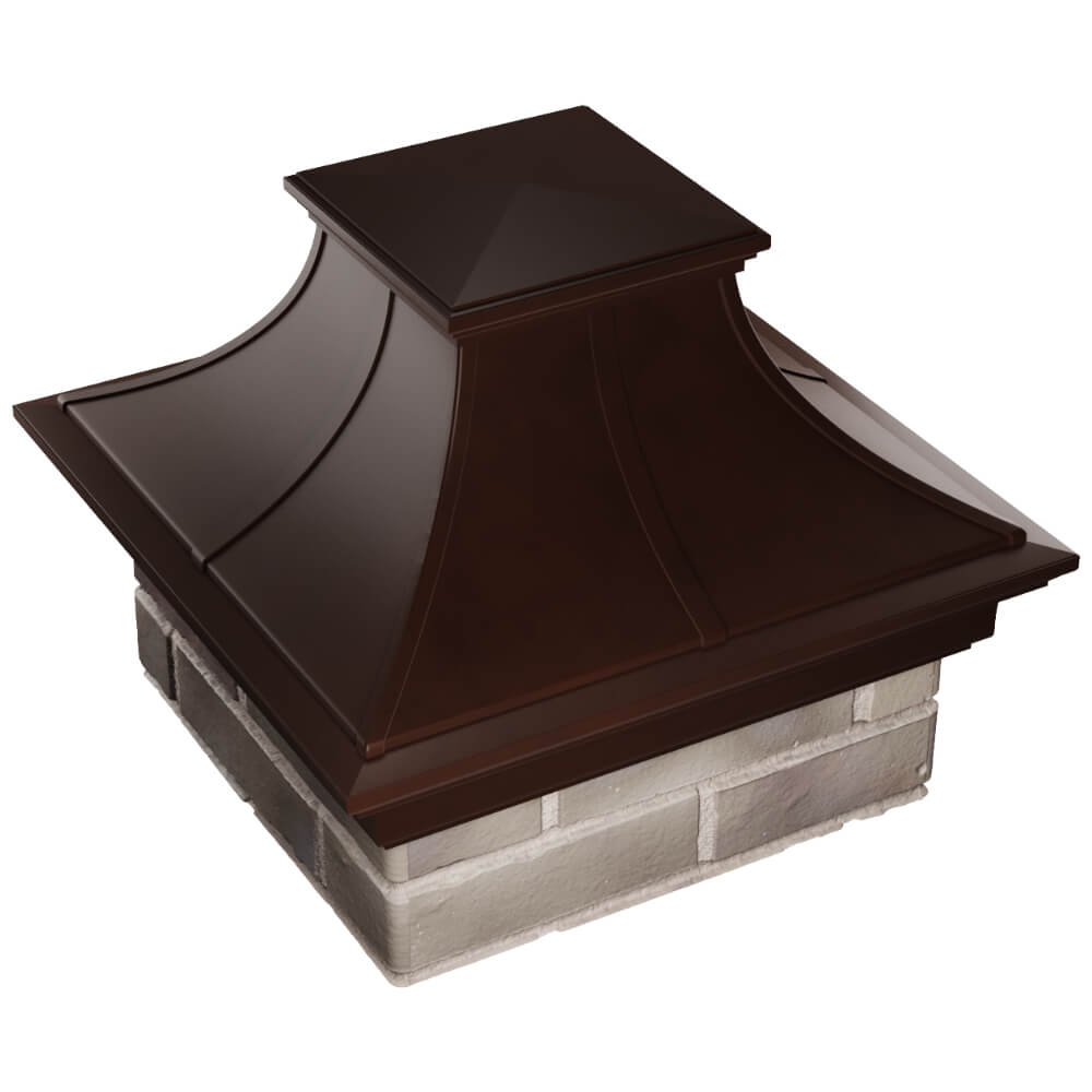 Колпак Zking Монблан Премиум Коричневый на столб 1.5х1.5 кирпича (385х385мм) в Иваново фото