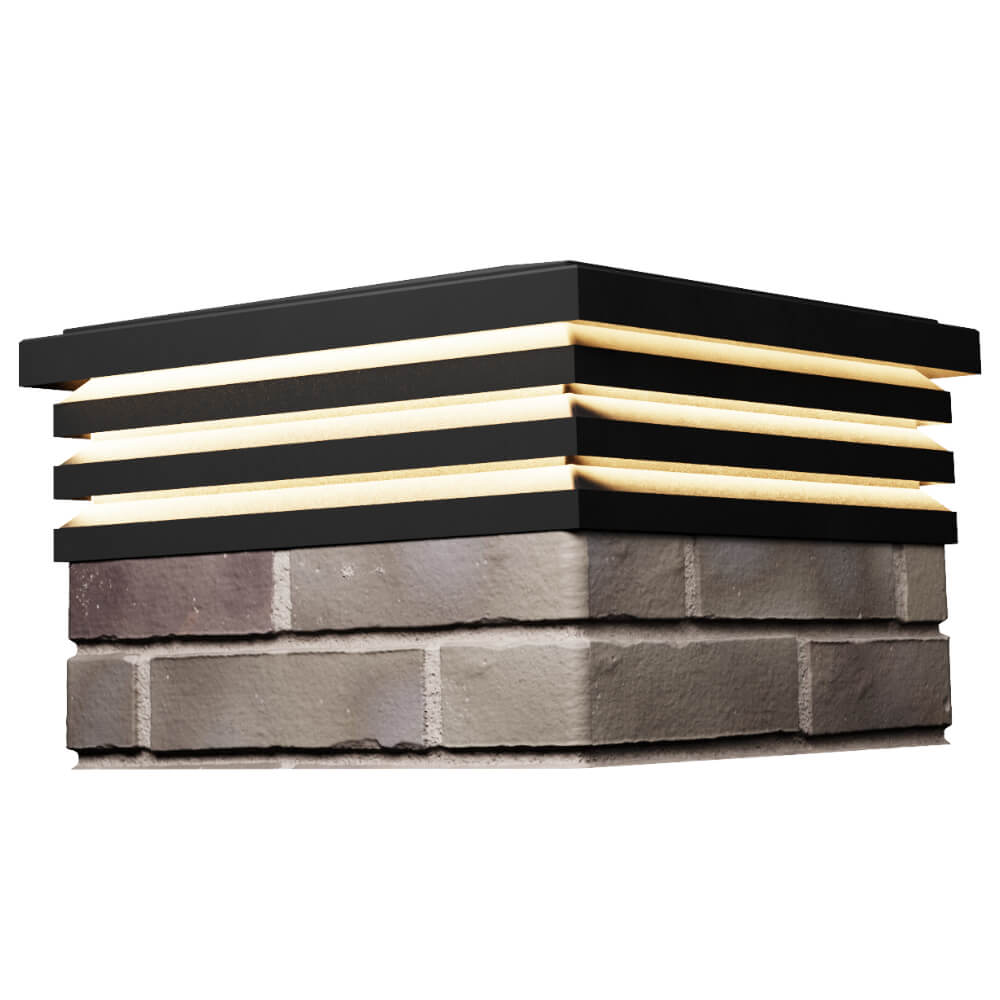 Колпак Zking Бона ХайТек Черный на столб 1.5х1.5 кирпича (385х385мм) с подсветкой в Иваново фото