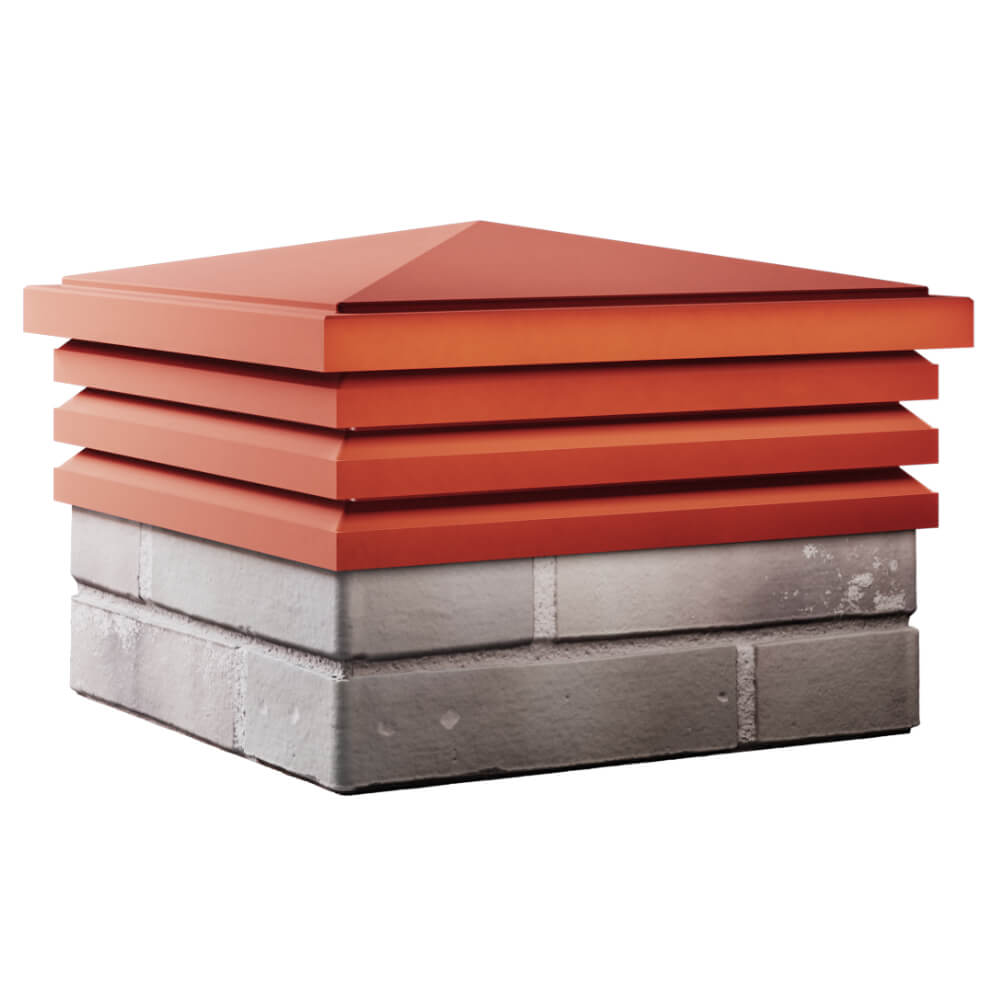 Колпак Zking Бона ХайТек Красный на столб 1.5х1.5 кирпича (385х385мм) в Иваново фото