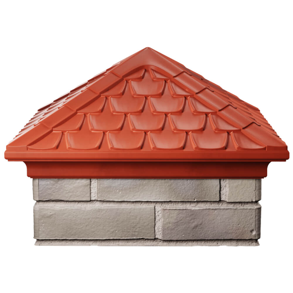 Колпак Zking Эльбрус Красный на столб 1.5х1.5 кирпича (385х385мм) Иваново фото