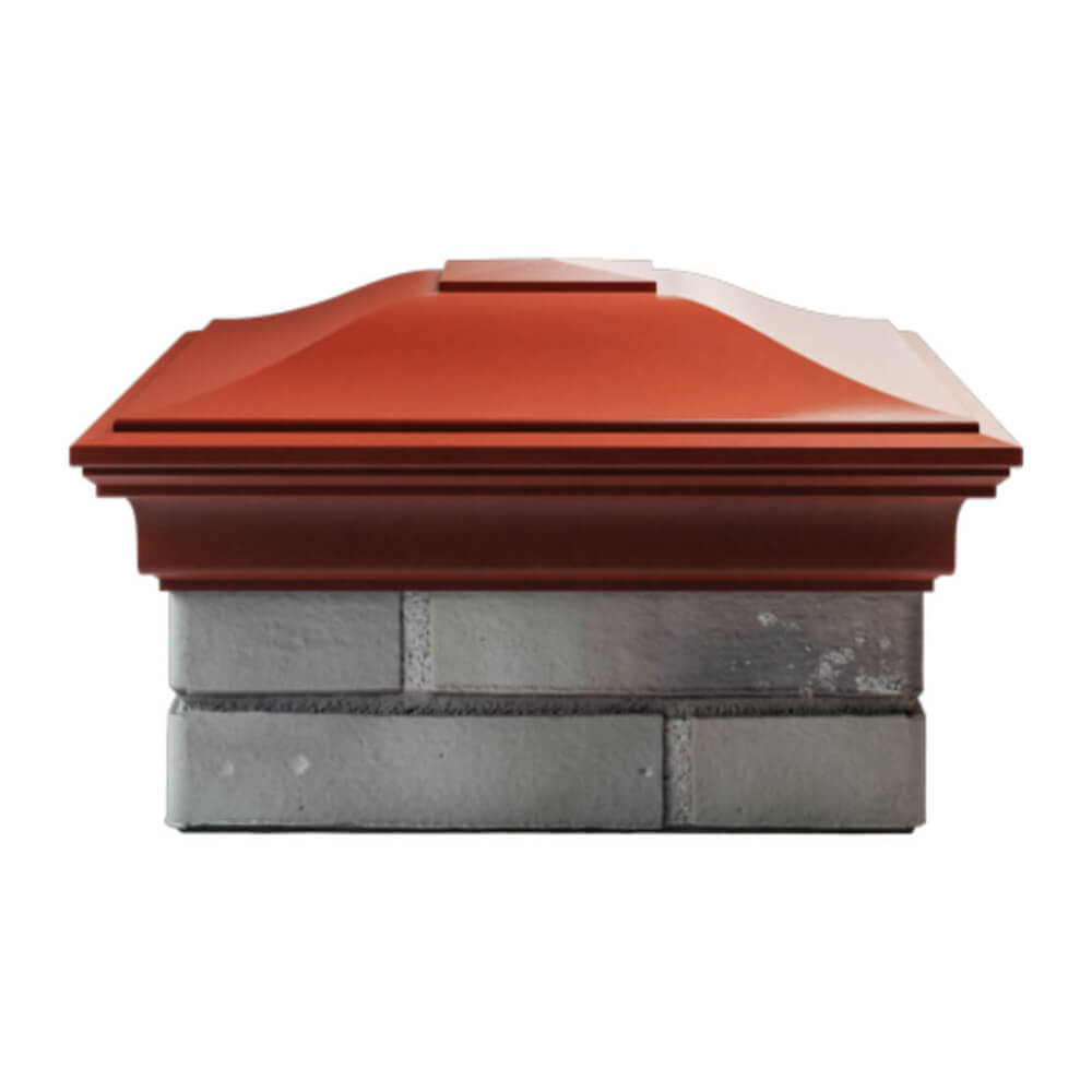 Колпак Zking Монблан Красный на столб 1.5х1.5 еврокирпича 0.7НФ (355х355мм) Иваново фото