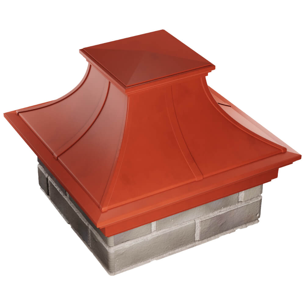 Колпак Zking Монблан Премиум Красный на столб 1.5х1.5 кирпича (385х385мм) в Иваново фото