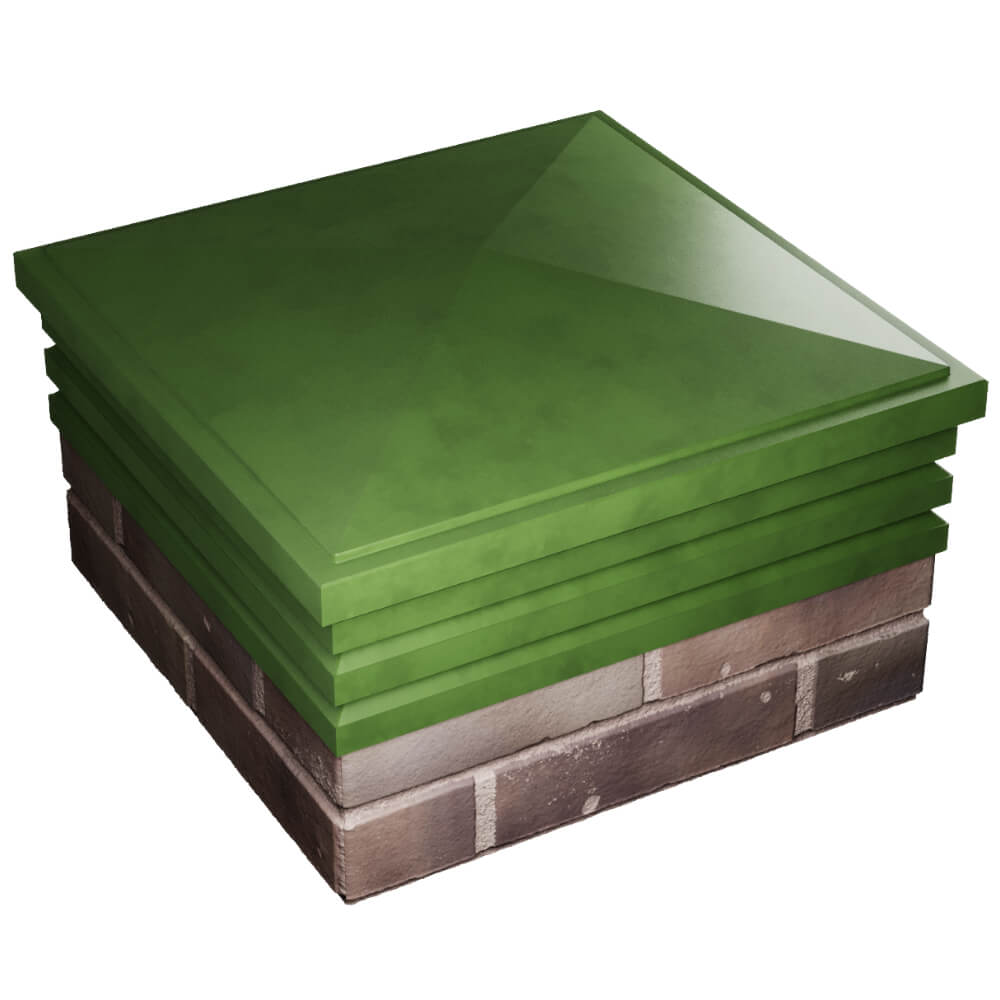 Колпак Zking Бона ХайТек Зеленый на столб 2х2 кирпича (513х513мм) в Иваново фото