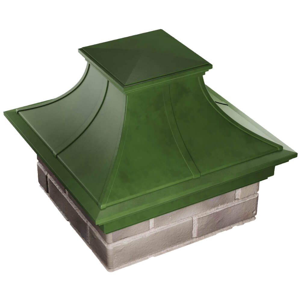 Колпак Zking Монблан Премиум Зеленый на столб 1.5х1.5 кирпича (385х385мм) в Иваново фото
