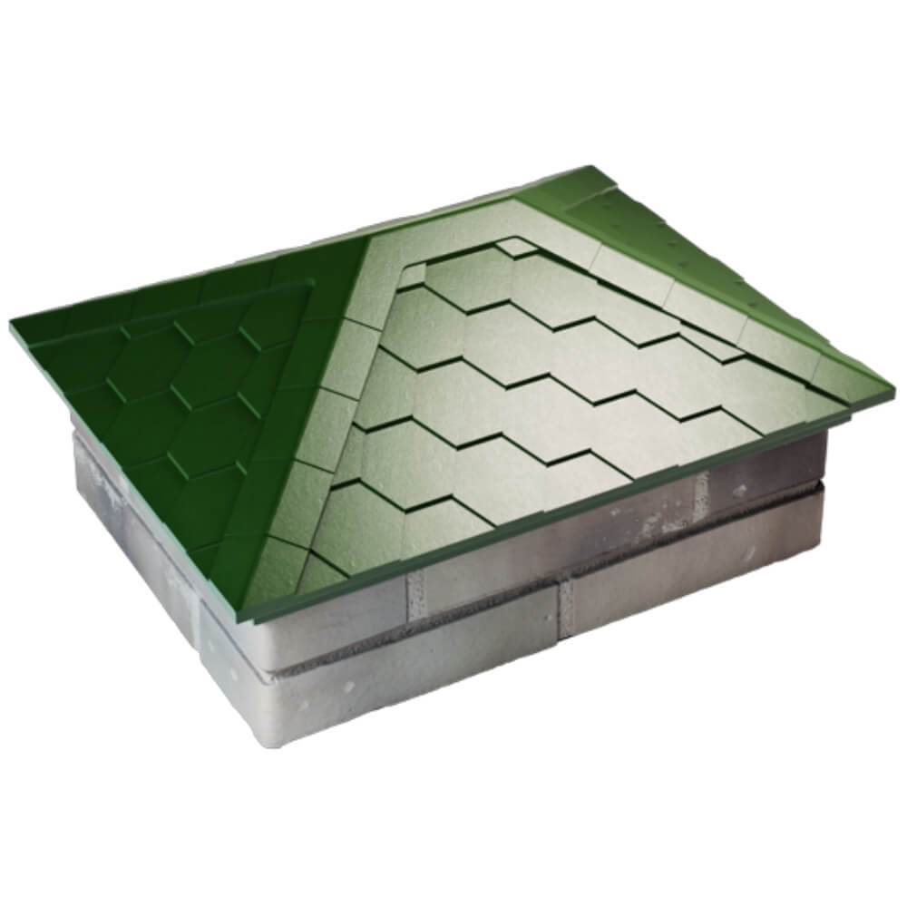 Колпак Zking Эверест Зеленый на столб 2х1.5 кирпича (520х390мм) Иваново фото