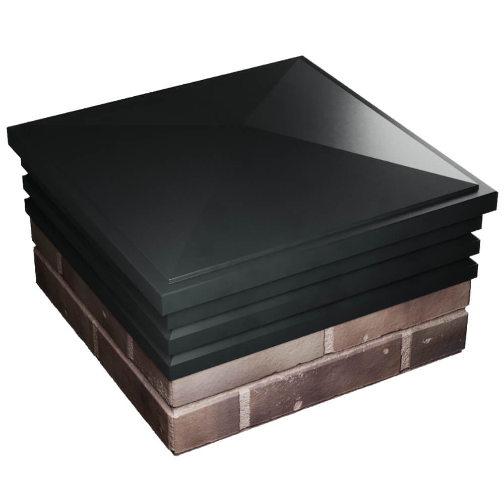 Колпак Zking Бона ХайТек Черный на столб 2х2 кирпича (513х513мм) в Иваново фото