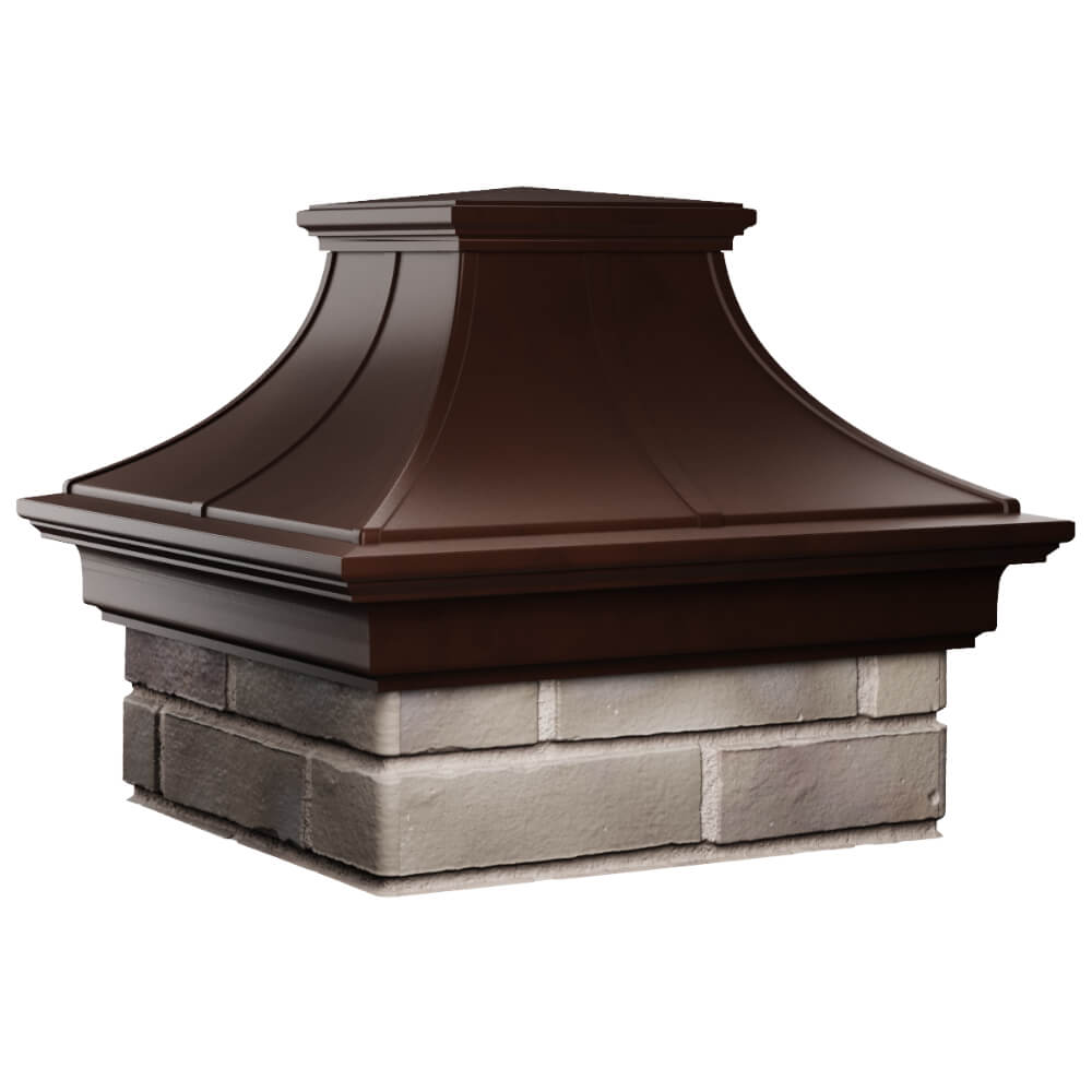 Колпак Zking Монблан Премиум Коричневый на столб 1.5х1.5 кирпича (385х385мм) в Иваново фото