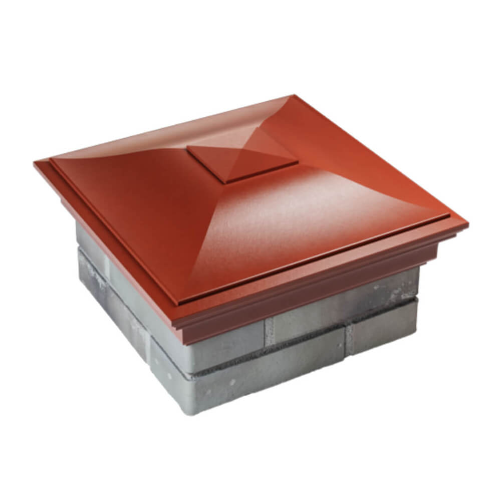 Колпак Zking Монблан Красный на столб 1.5х1.5 еврокирпича 0.7НФ (355х355мм) в Иваново фото