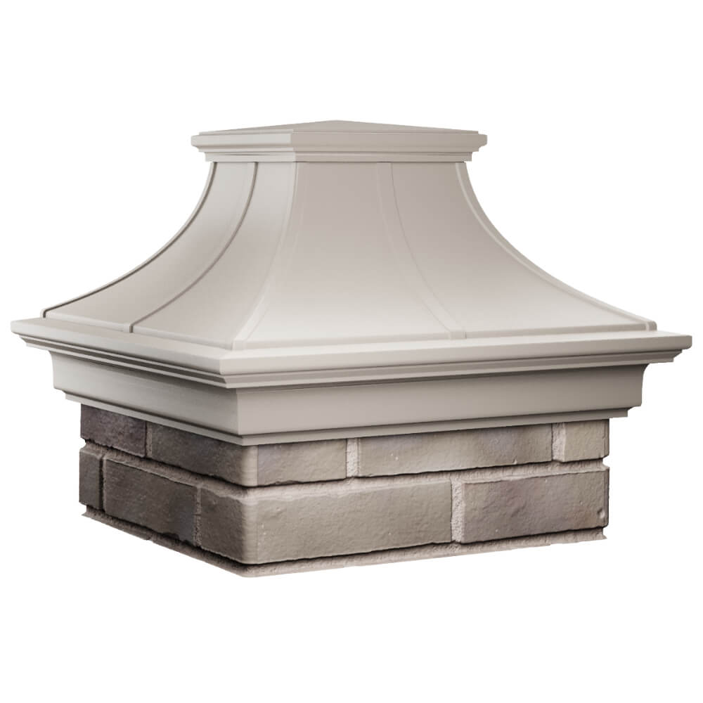 Колпак Zking Монблан Премиум Бежевый на столб 1.5х1.5 кирпича (385х385мм) в Иваново фото