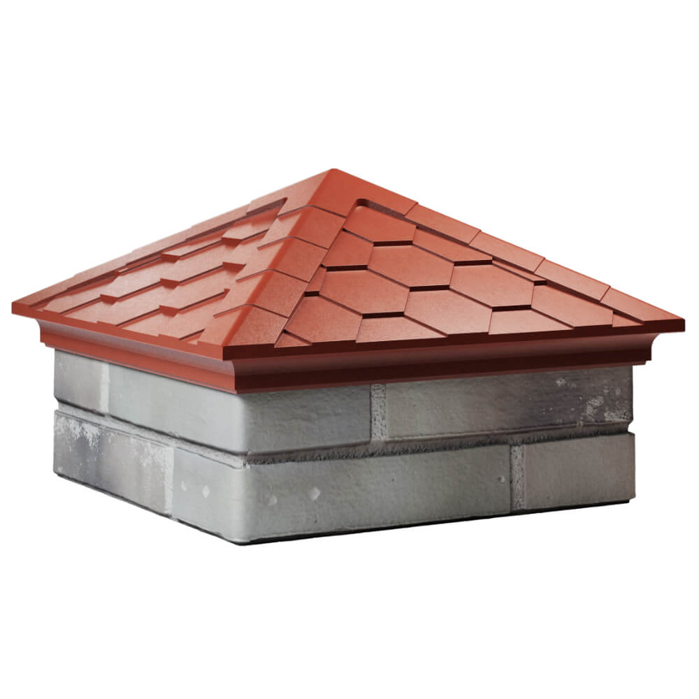 Колпак Zking Эверест Красный на столб 1.5х1.5 кирпича (390х390мм) в Иваново фото