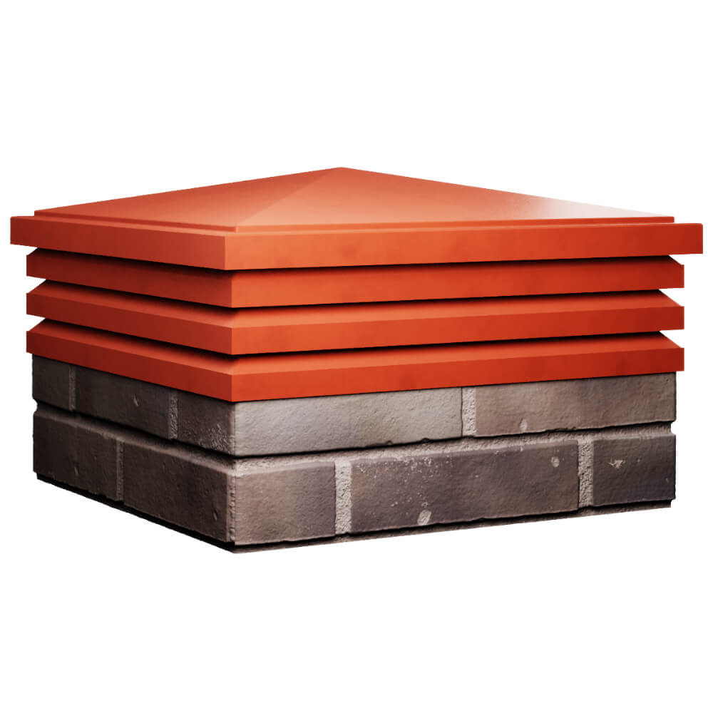 Колпак Zking Бона ХайТек Красный на столб 2х2 кирпича (513х513мм) в Иваново фото