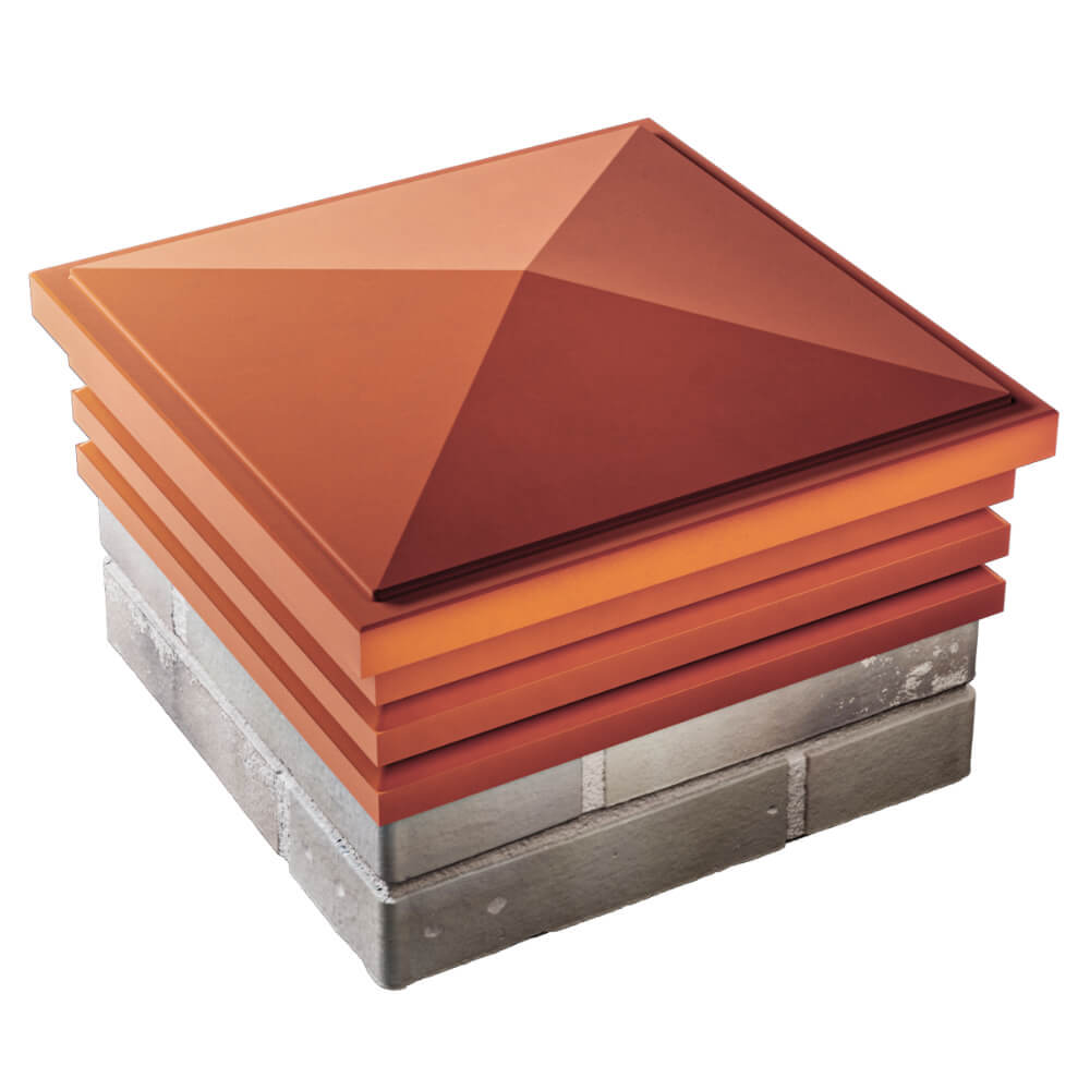 Колпак Zking Бона ХайТек Красный на столб 1.5х1.5 кирпича (385х385мм) в Иваново фото