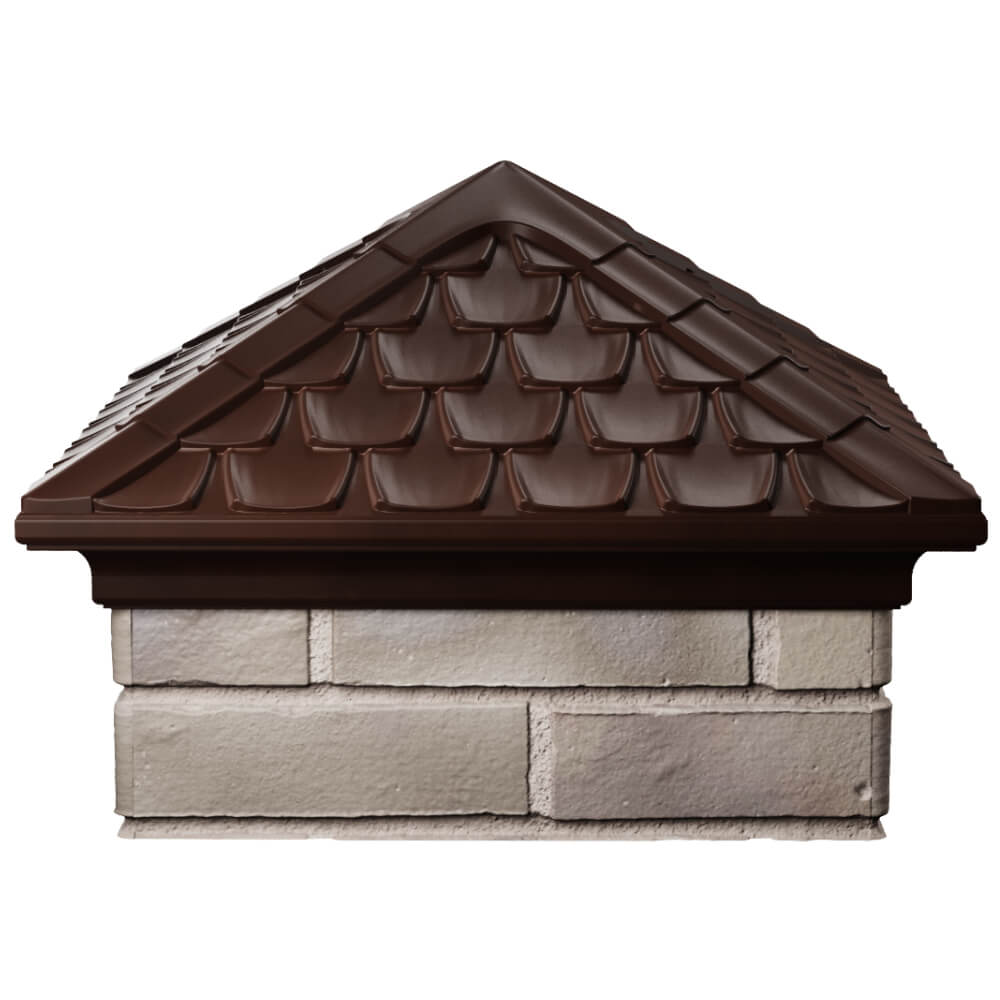 Колпак Zking Эльбрус Коричневый на столб 1.5х1.5 кирпича (385х385мм) Иваново фото