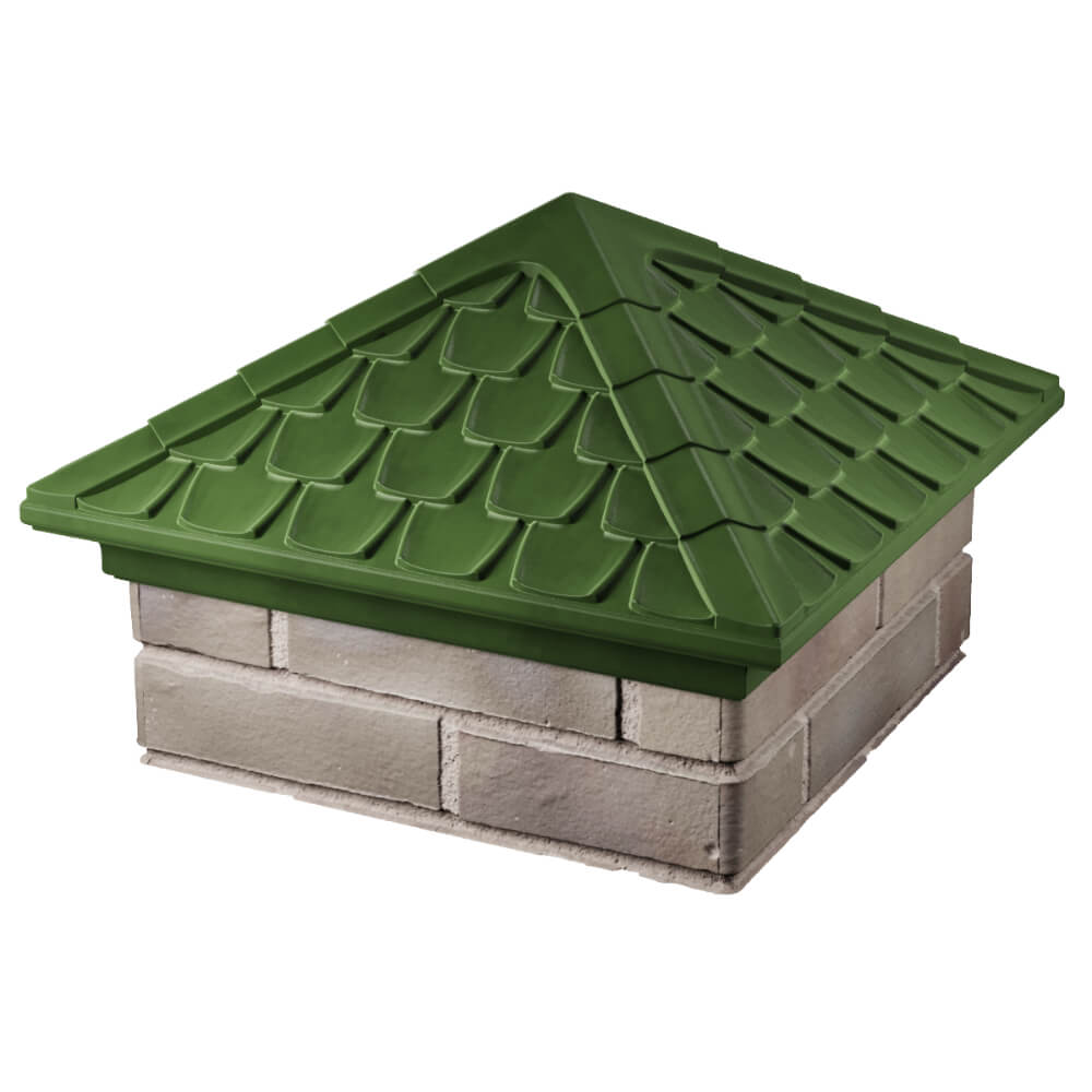 Колпак Zking Эльбрус Зеленый на столб 1.5х1.5 кирпича (385х385мм) в Иваново фото