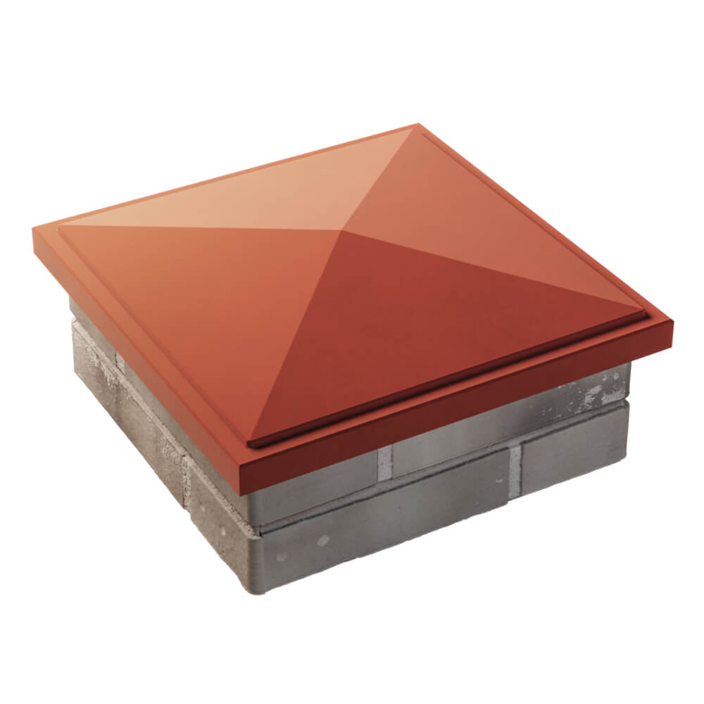 Колпак Zking БонаМоно Красный на столб 1.5х1.5 кирпича (385х385, 400х400мм) в Иваново фото