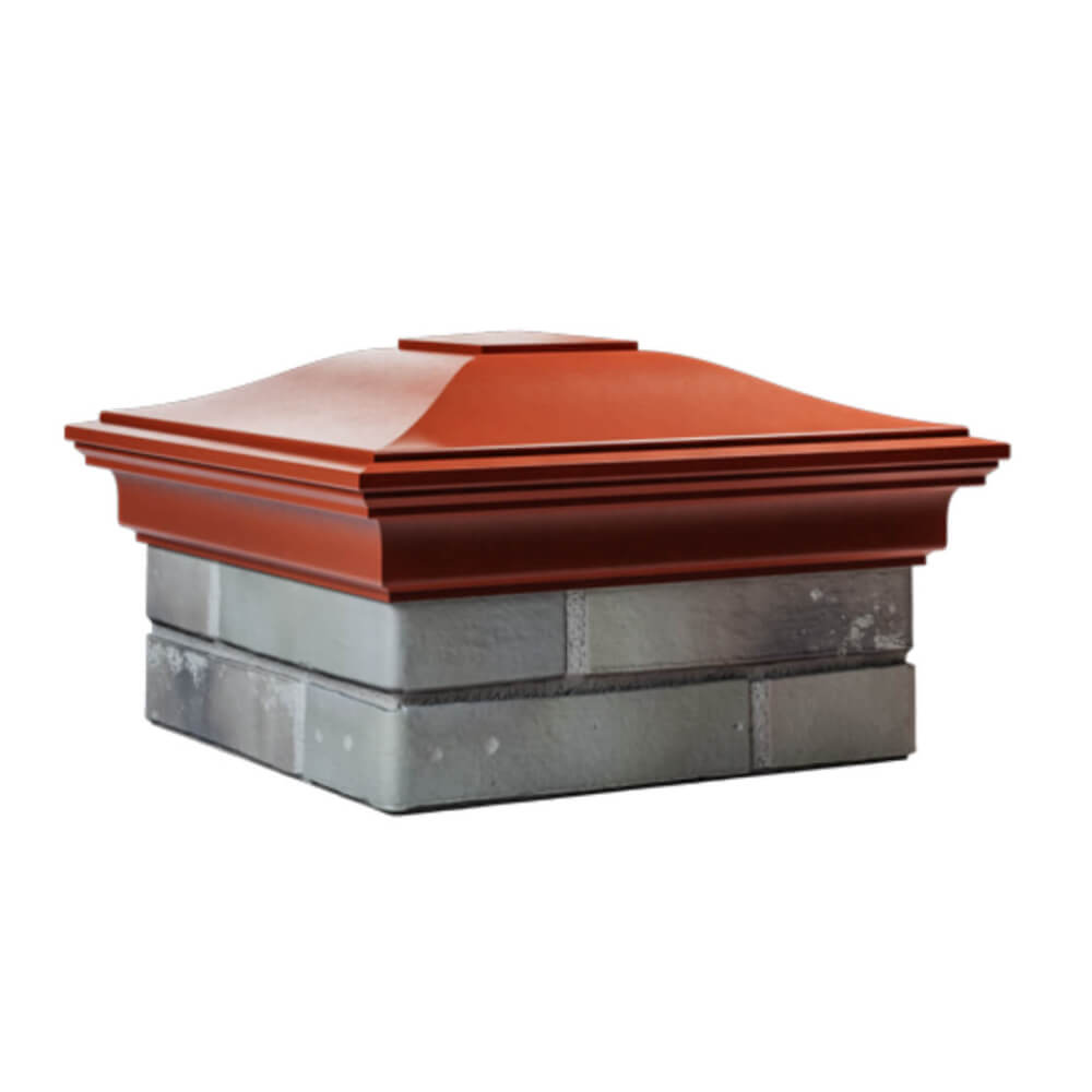 Колпак Zking Монблан Красный на столб 1.5х1.5 еврокирпича 0.7НФ (355х355мм) в Иваново фото