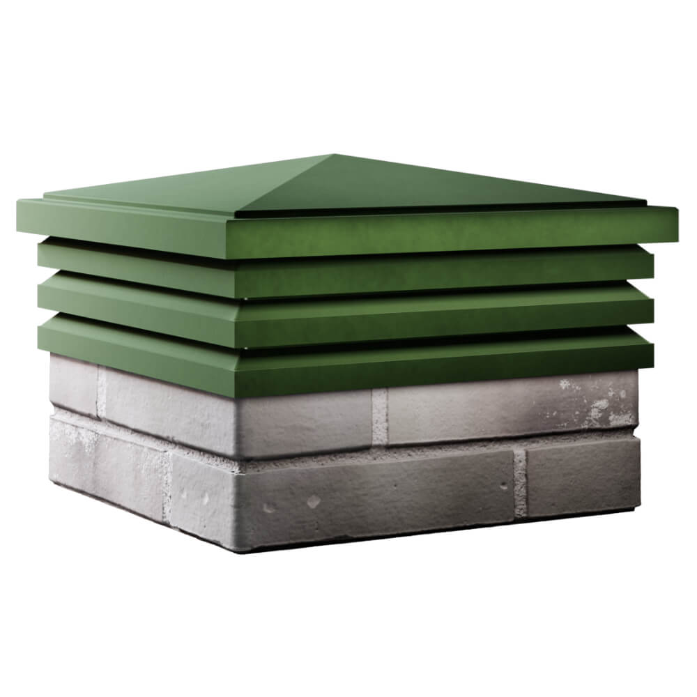 Колпак Zking Бона ХайТек Зеленый на столб 1.5х1.5 кирпича (385х385мм) в Иваново фото