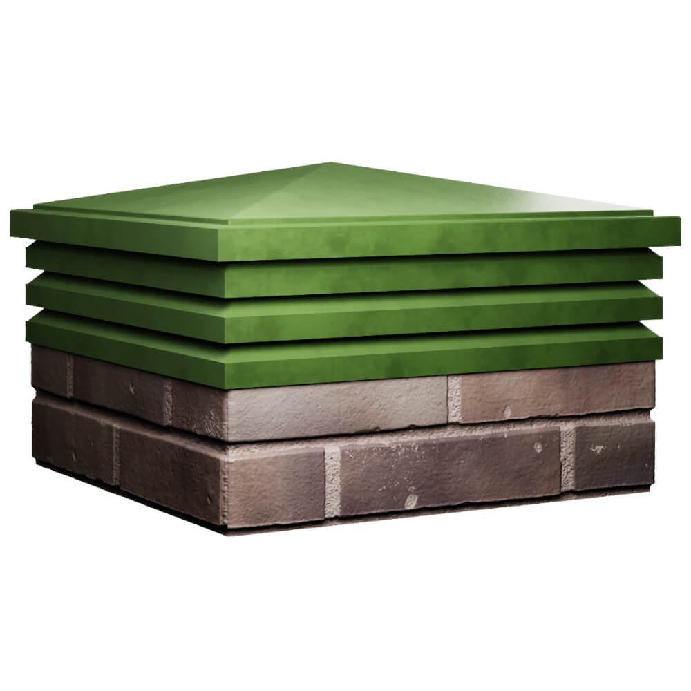 Колпак Zking Бона ХайТек Зеленый на столб 2х2 кирпича (513х513мм) в Иваново фото