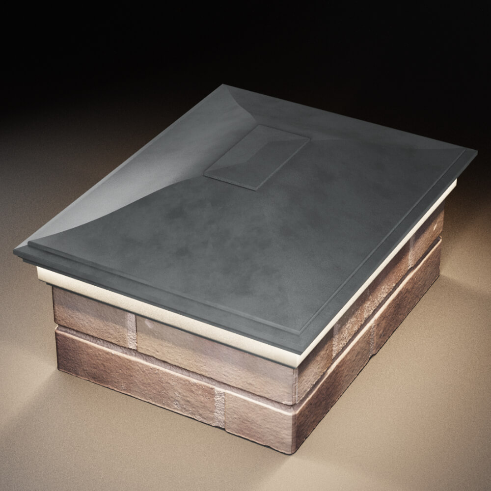 Колпак Zking Монблан Серый на столб 2х1.5 кирпича (515х385мм) c подсветкой в Иваново фото