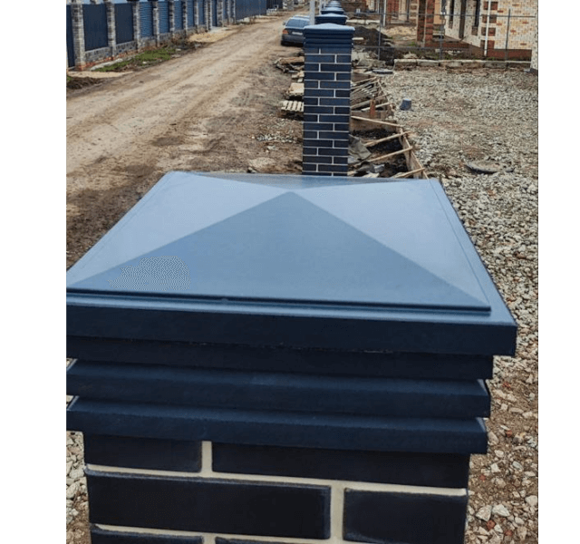 Колпак Zking Бона ХайТек Серый на столб 1.5х1.5 кирпича (385х385мм) в Иваново фото