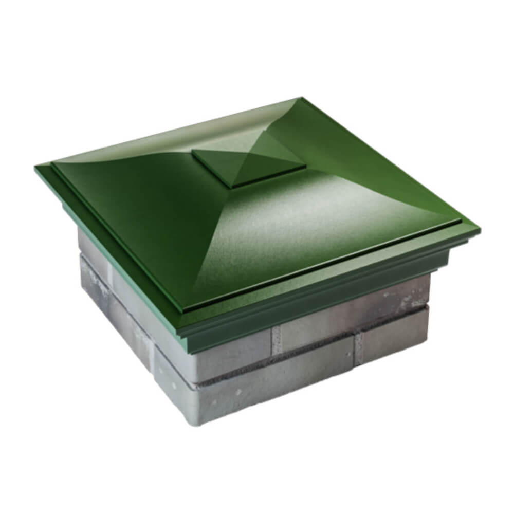 Колпак Zking Монблан Зеленый на столб 1.5х1.5 еврокирпича 0.7НФ (355х355мм) в Иваново фото