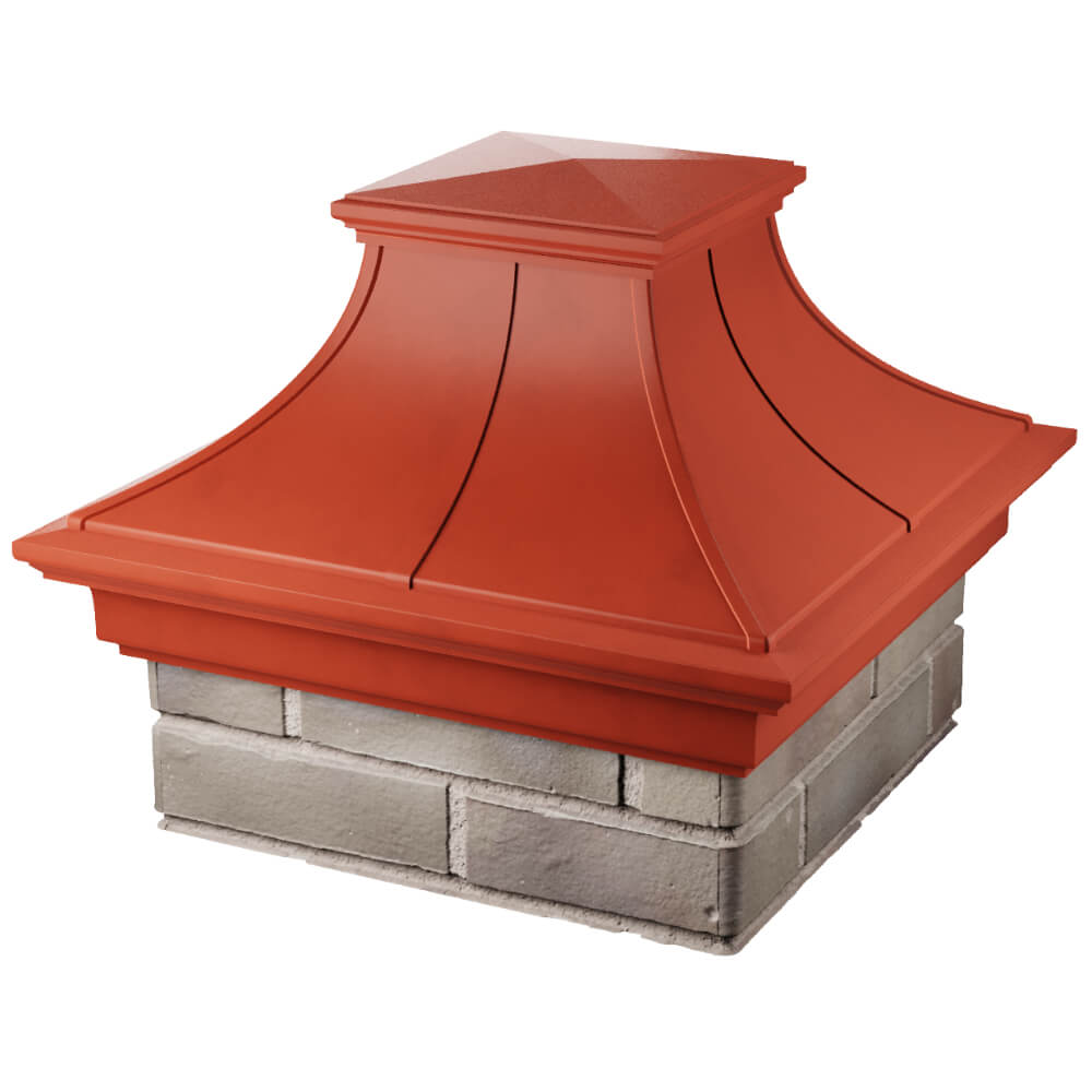 Колпак Zking Монблан Премиум Красный на столб 1.5х1.5 кирпича (385х385мм) в Иваново фото
