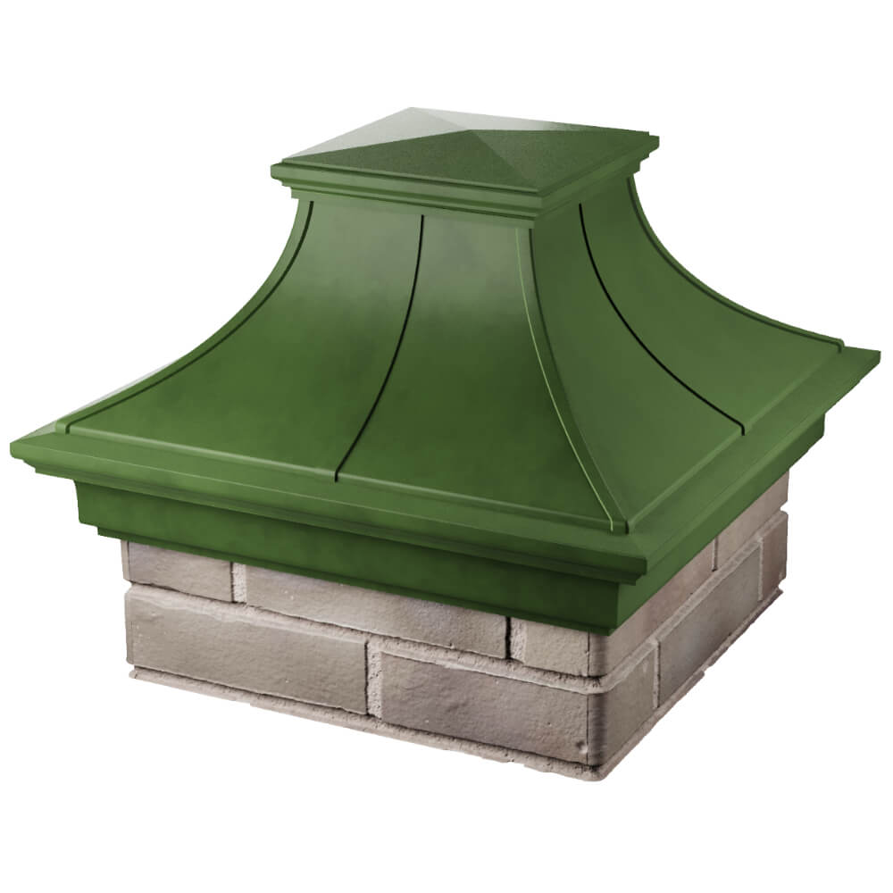 Колпак Zking Монблан Премиум Зеленый на столб 1.5х1.5 кирпича (385х385мм) в Иваново фото